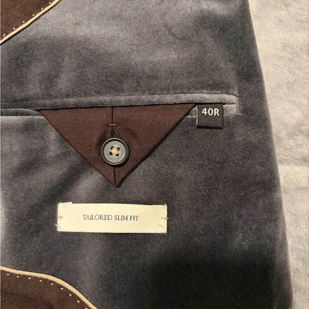 Banana Republic Grey Velvet Sport Coat - Size 40 Brand New and Never Worn - Picture 4 of 5